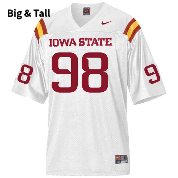 Iowa State Cyclones Men's #98 Brian Papazian Nike NCAA Authentic White Big & Tall College Stitched Football Jersey PV42C51RM